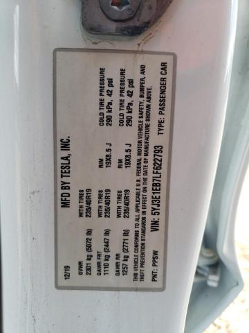 2020 TESLA MODEL 3 - 5YJ3E1EB7LF622793