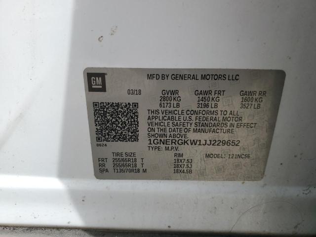 2018 CHEVROLET TRAVERSE L 1GNERGKW1JJ229652