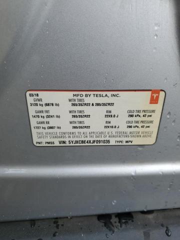 2018 TESLA MODEL X - 5YJXCBE4XJF091035