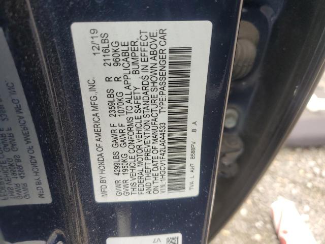 2020 HONDA ACCORD EX 1HGCV1F42LA044533