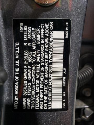 2020 HONDA CIVIC SPOR - SHHFK7H43LU210259