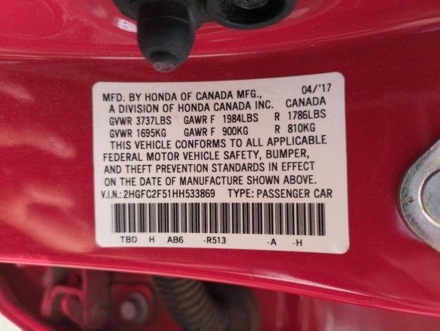 2017 HONDA CIVIC LX - 2HGFC2F51HH533869