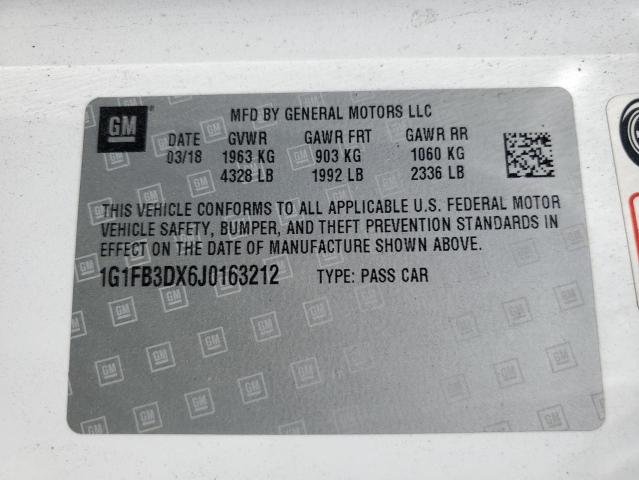 2018 CHEVROLET CAMARO LT - 1G1FB3DX6J0163212