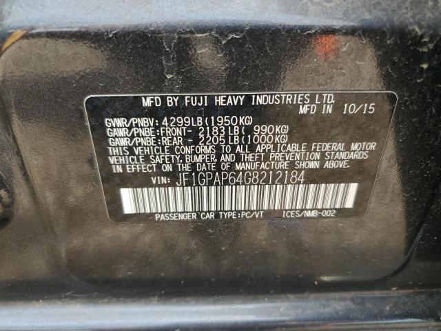 2016 SUBARU IMPREZA SP JF1GPAP64G8212184