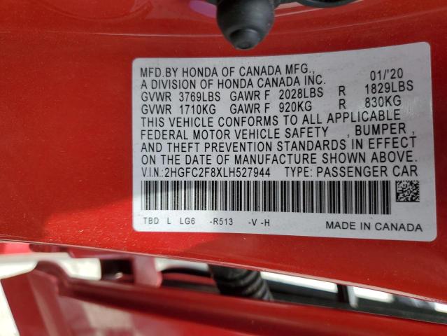 2020 HONDA CIVIC SPOR 2HGFC2F8XLH527944