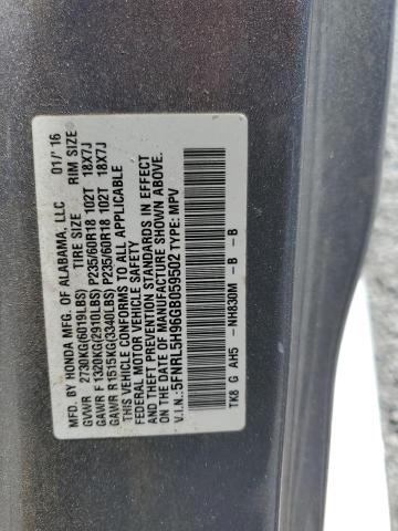 2016 HONDA ODYSSEY TO 5FNRL5H96GB059502