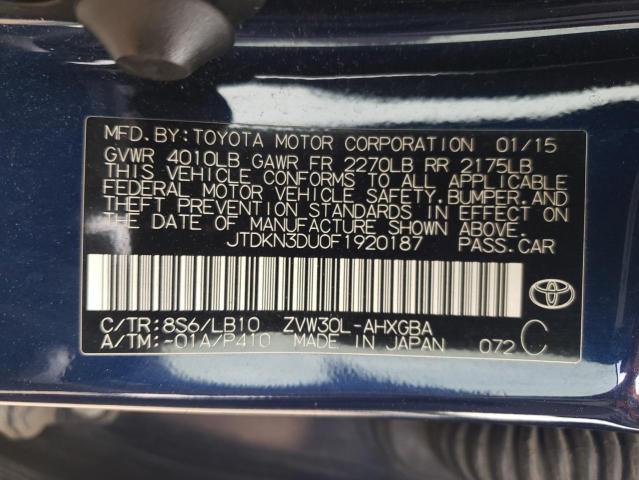 2015 TOYOTA PRIUS - JTDKN3DU0F1920187