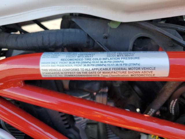 2017 DUCATI MONSTER 79 ZDMMADBM4HB001078