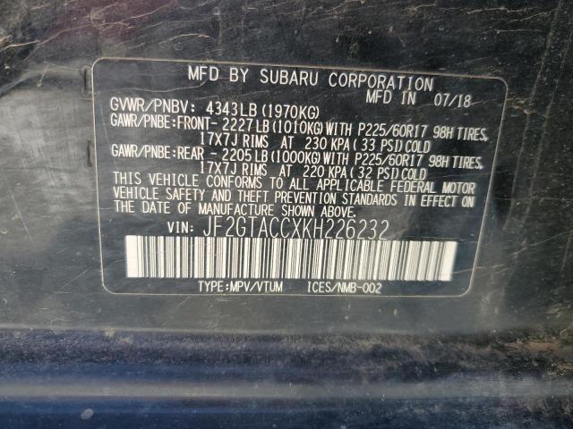 2019 SUBARU CROSSTREK - JF2GTACCXKH226232