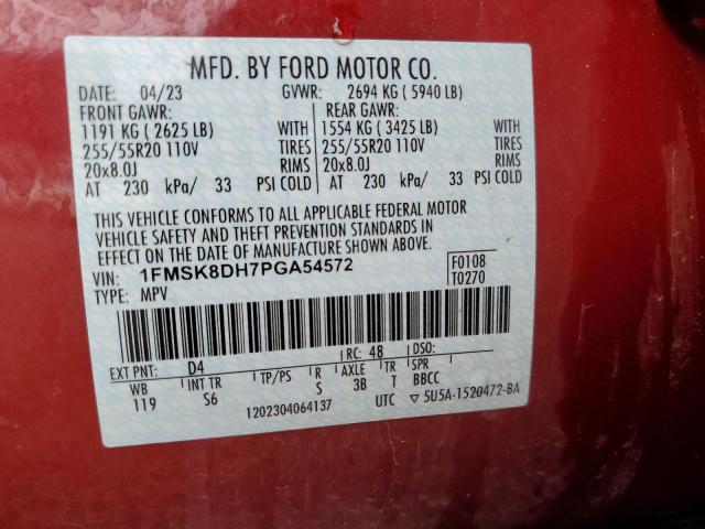 2023 FORD EXPLORER X 1FMSK8DH7PGA54572