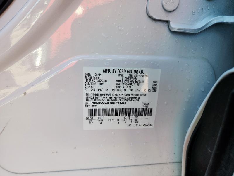 2019 FORD EDGE ST 2FMPK4AP1KBC11491