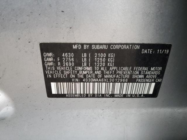 2020 SUBARU LEGACY 4S3BWAA6XL3012966