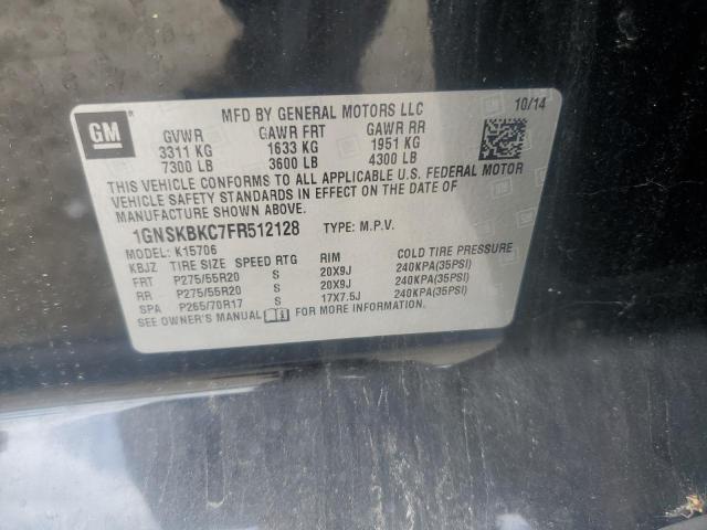 2015 CHEVROLET TAHOE LT 1GNSKBKC7FR512128