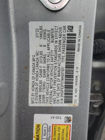 2022 HONDA CIVIC SPOR - 2HGFE2F57NH597601