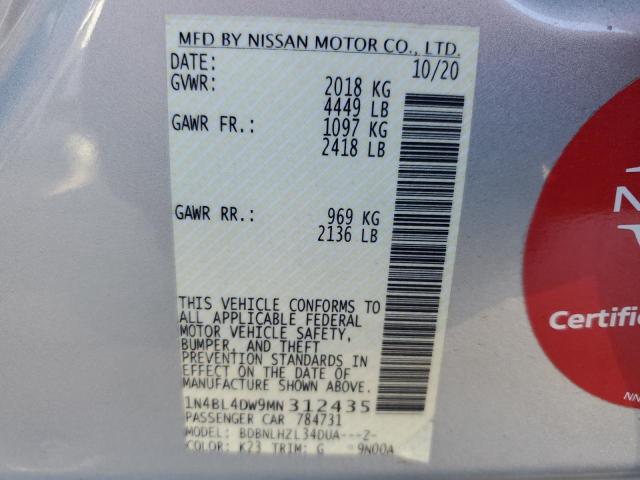 2021 NISSAN ALTIMA SV - 1N4BL4DW9MN312435
