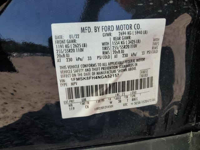 2022 FORD EXPLORER L - 1FMSK8FH4NGA52157