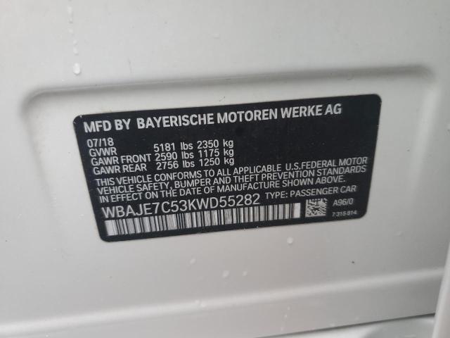 2019 BMW 540 XI WBAJE7C53KWD55282