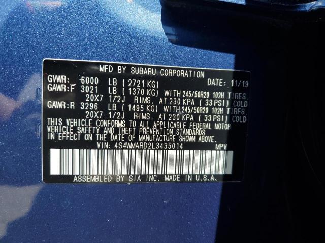 2020 SUBARU ASCENT TOU 4S4WMARD2L3435014