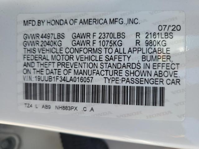 2020 ACURA TLX - 19UUB1F34LA016057