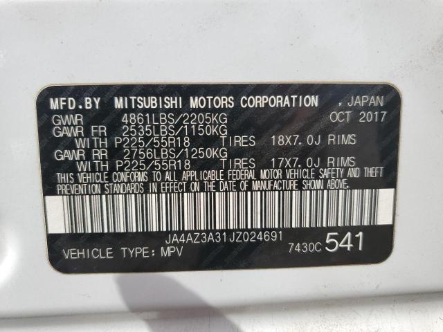 2018 MITSUBISHI OUTLANDER - JA4AZ3A31JZ024691