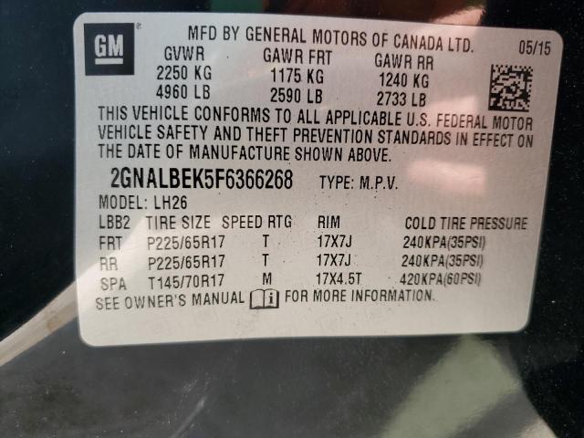 2015 CHEVROLET EQUINOX 4D 2GNALBEK5F6366268