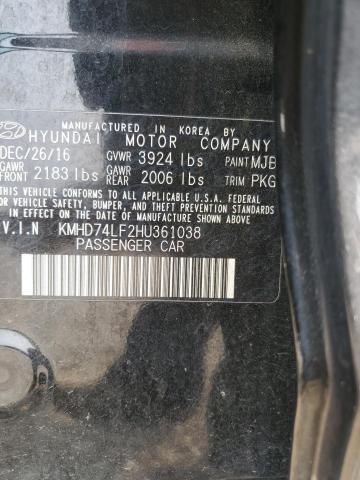 2017 HYUNDAI ELANTRA SE - KMHD74LF2HU361038