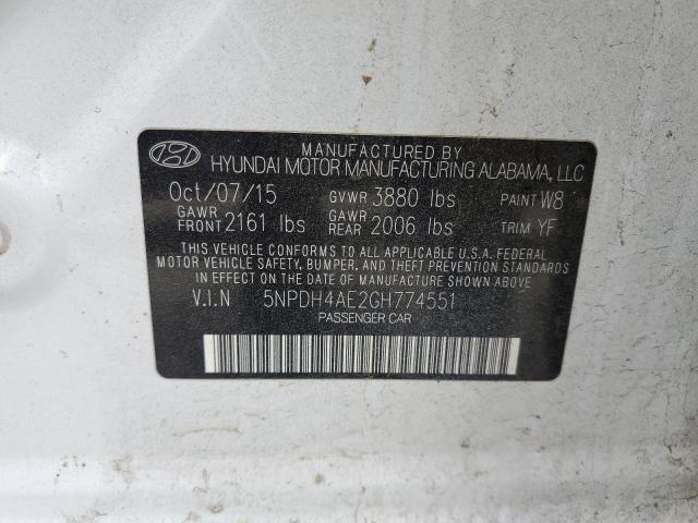 2016 HYUNDAI ELANTRA SE - 5NPDH4AE2GH774551