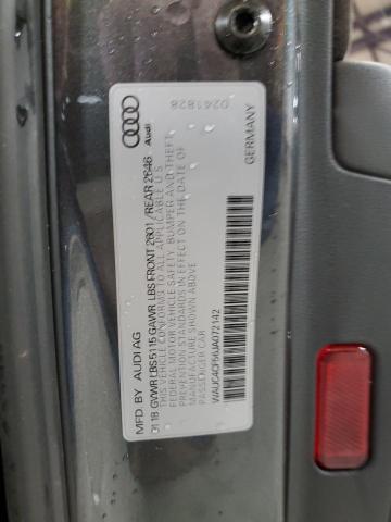 2018 AUDI S5 PRESTIG WAUC4CF56JA072142