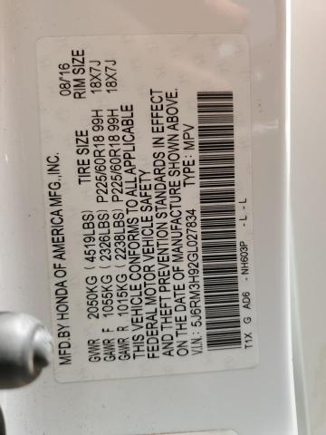2016 HONDA CR-V TOURI 5J6RM3H92GL027834