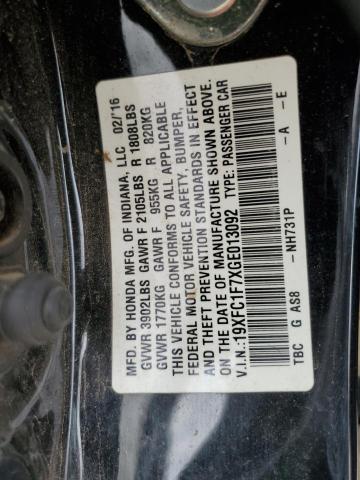 2016 HONDA CIVIC EXL - 19XFC1F7XGE013092