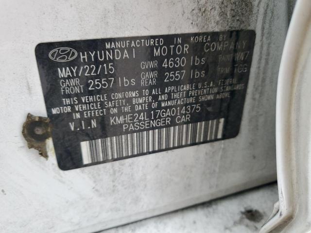 2016 HYUNDAI SONATA HYB - KMHE24L17GA014375