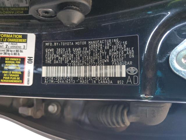 2T1BURHE7HC772353 2017 TOYOTA COROLLA