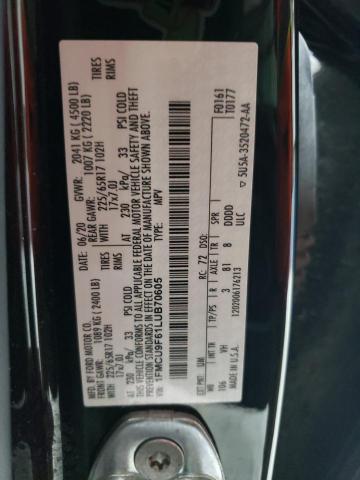 2020 FORD ESCAPE S 1FMCU9F61LUB70605