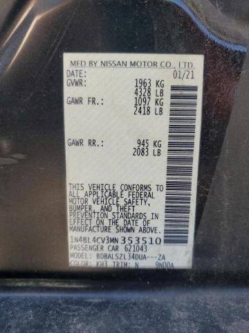 2021 NISSAN ALTIMA SR - 1N4BL4CV3MN353510