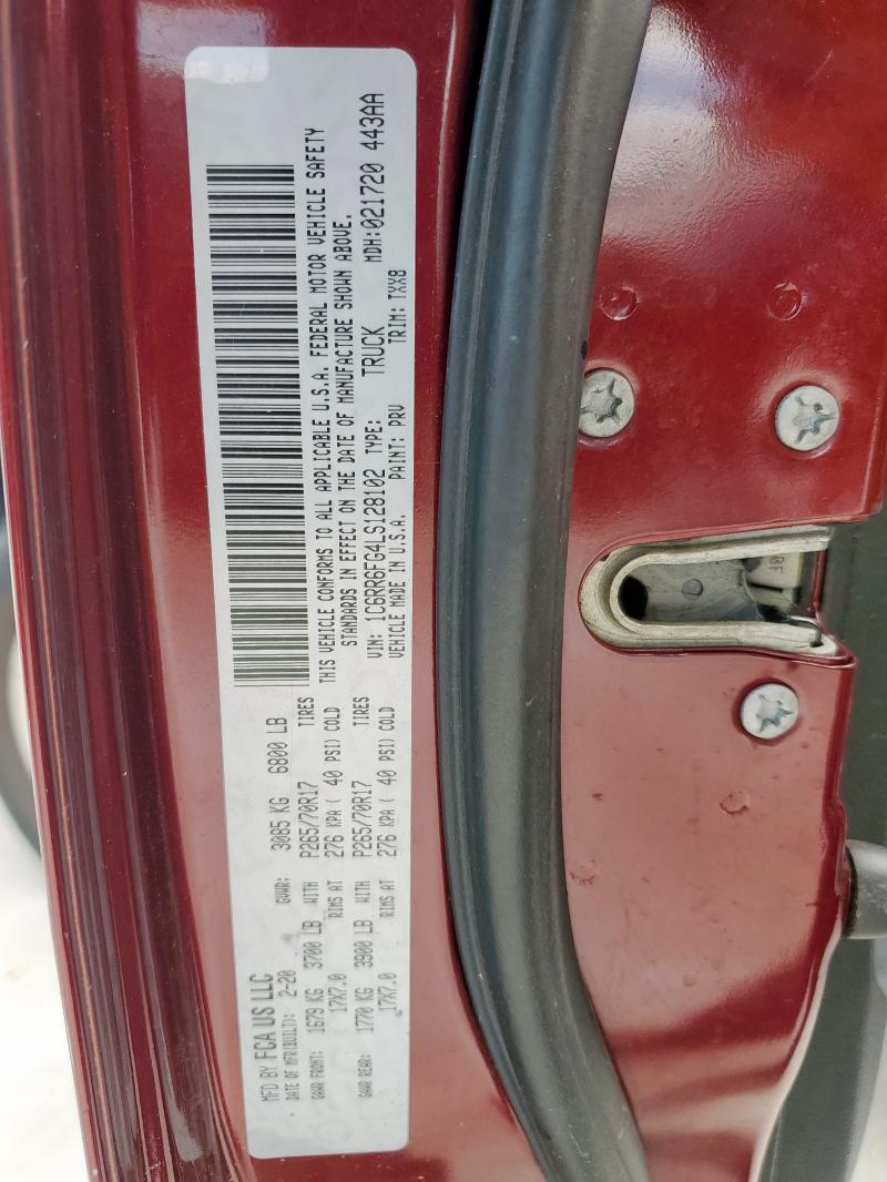 2020 RAM 1500 CLASS 1C6RR6FG4LS128102