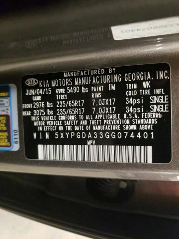 2016 KIA SORENTO LX - 5XYPGDA33GG074401