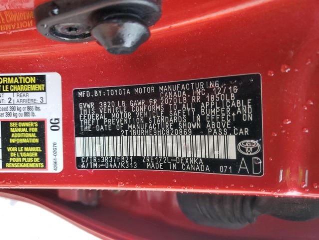 2017 TOYOTA COROLLA L - 2T1BURHE9HC820869