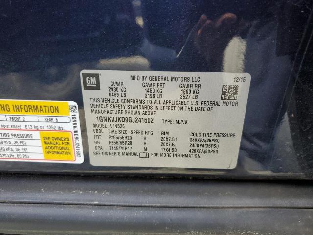2016 CHEVROLET TRAVERSE L - 1GNKVJKD9GJ241602