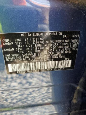 2020 SUBARU ASCENT PRE - 4S4WMAHD0L3471320