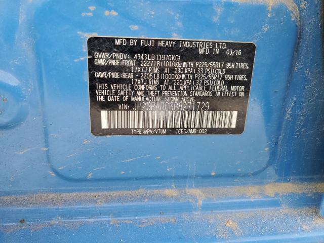 2016 SUBARU CROSSTREK - JF2GPABC6G8271729