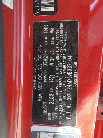 2021 KIA FORTE FE - 3KPF24AD1ME387104