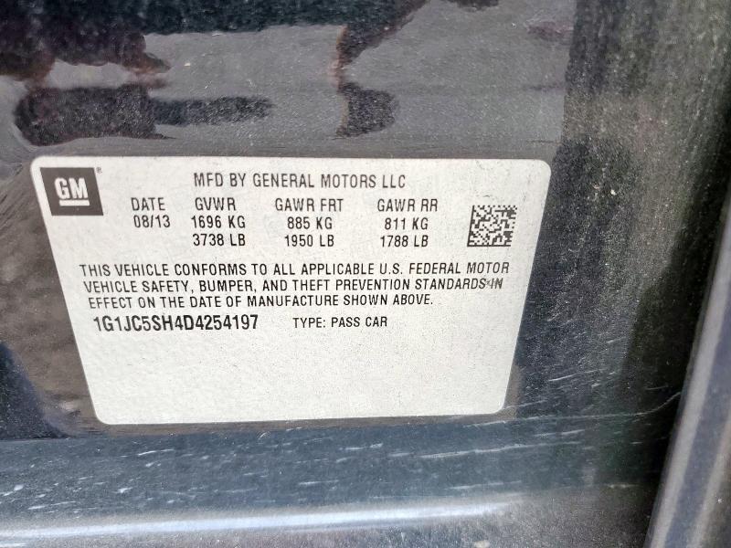 2013 CHEVROLET SONIC LT - 1G1JC5SH4D4254197