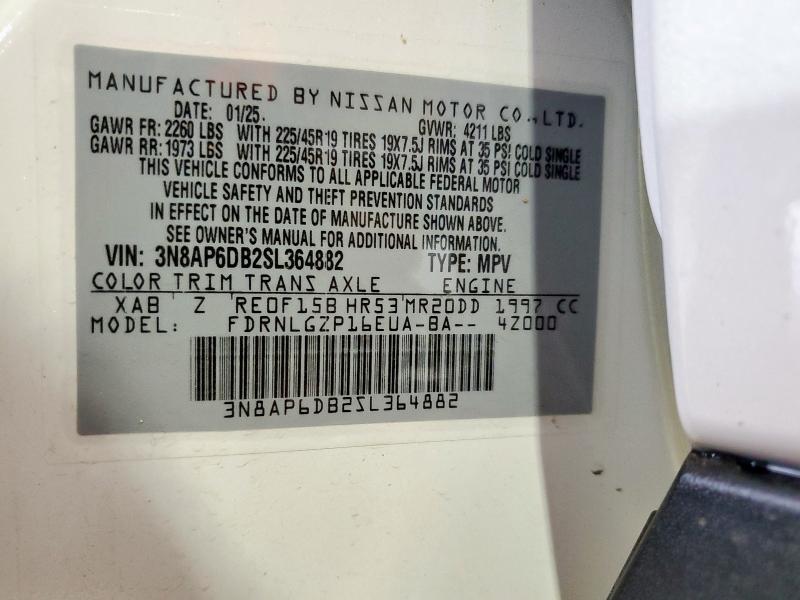 2025 NISSAN KICKS SR - 3N8AP6DB2SL364882