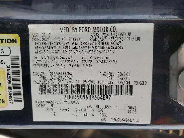 2017 LINCOLN MKZ SELECT 3LN6L5D96HR664897