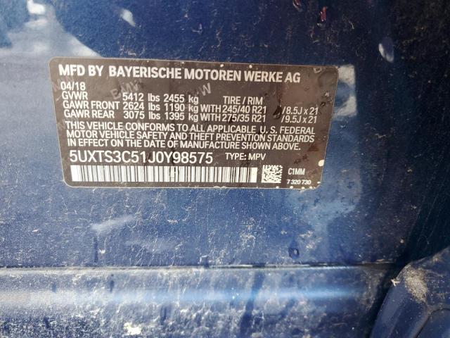 2018 BMW X3 XDRIVEM 5UXTS3C51J0Y98575