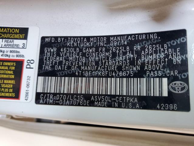 2015 TOYOTA CAMRY LE - 4T1BF1FK6FU476675