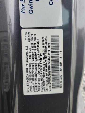 2016 HONDA ODYSSEY TO - 5FNRL5H99GB059459