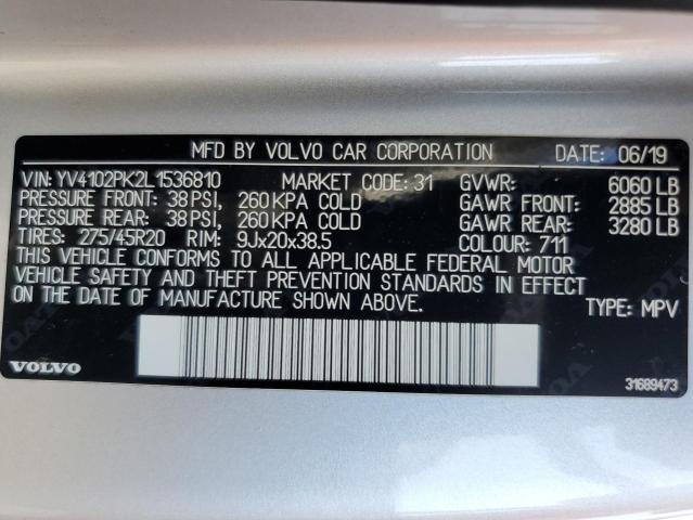 2020 VOLVO XC90 T5 MO YV4102PK2L1536810