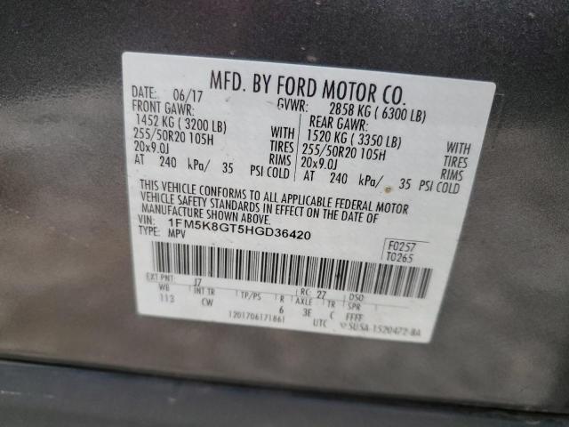 2017 FORD EXPLORER S - 1FM5K8GT5HGD36420