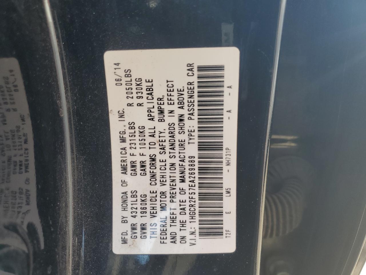 Lot #3308229203 2014 HONDA ACCORD SPO